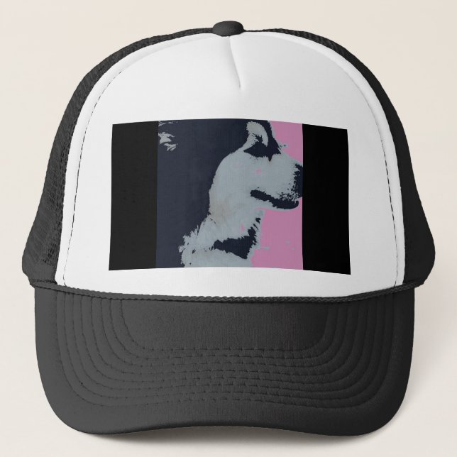 Malamute Dog Pop Art Trucker Hat (Front)