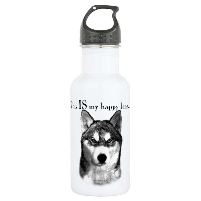 Malamute Happy Face 532 Ml Water Bottle (Front)