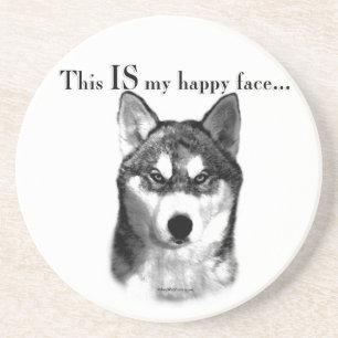 Malamute Happy Face Coaster