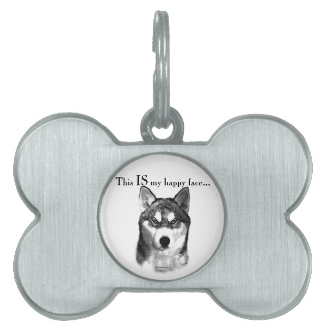 Malamute Happy Face Pet Tag (Front)