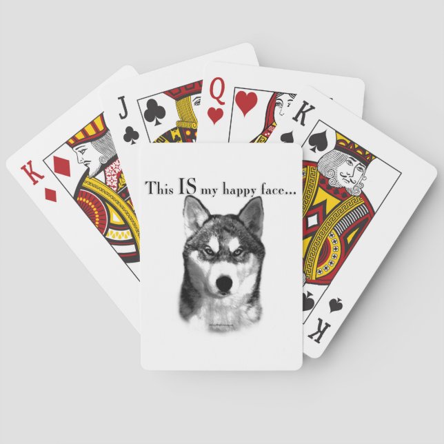 Malamute Happy Face Playing Cards (Back)
