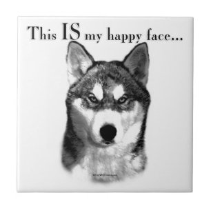 Malamute Happy Face Tile