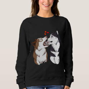 Malamute Husky Playing In Valentine Day Sweatshirt