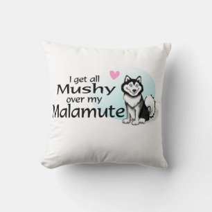 Malamute throw pillow