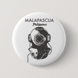 Malapascua Philippines Diving travel poster 6 Cm Round Badge