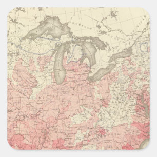 Malarial Deaths, Statistical US Lithograph Square Sticker