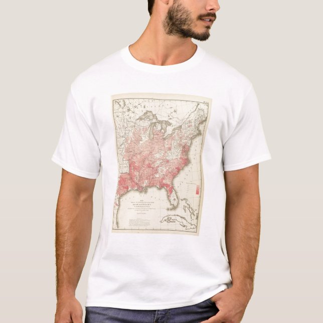 Malarial Deaths, Statistical US Lithograph T-Shirt (Front)