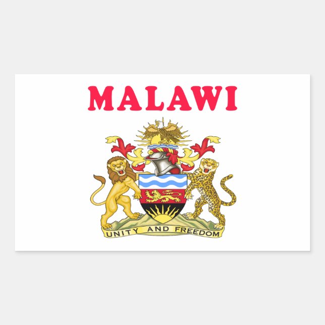 Malawi Coat Of Arms Designs Rectangular Sticker (Front)