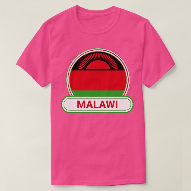 Malawi Country Badge Malawi Flag T-Shirt (Design Front)