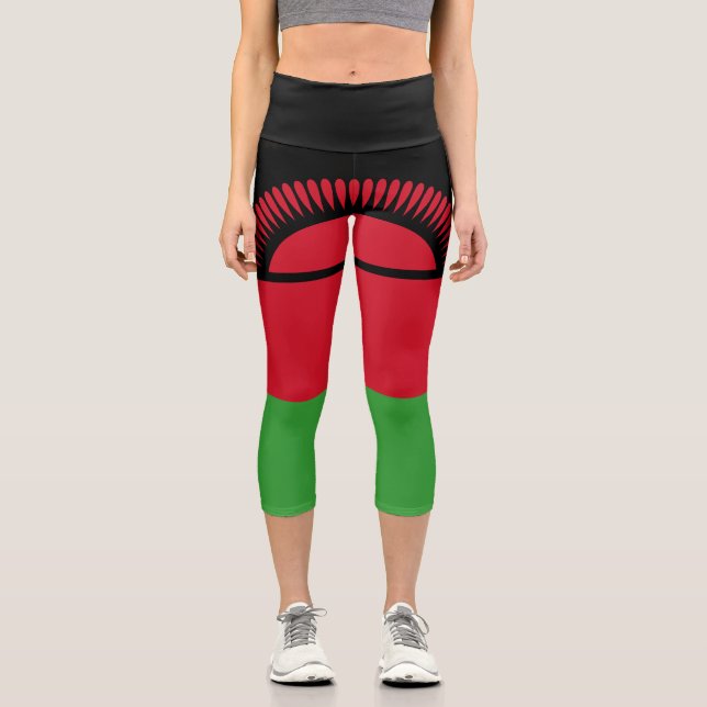 Malawi Flag Capri Leggings (Front)