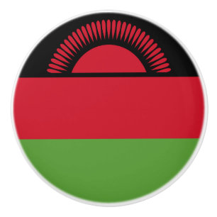 Malawi flag ceramic knob