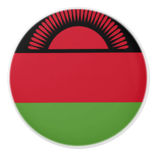 Malawi flag ceramic knob