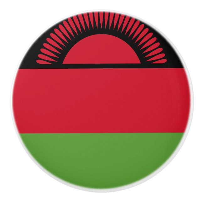 Malawi flag ceramic knob (Front)