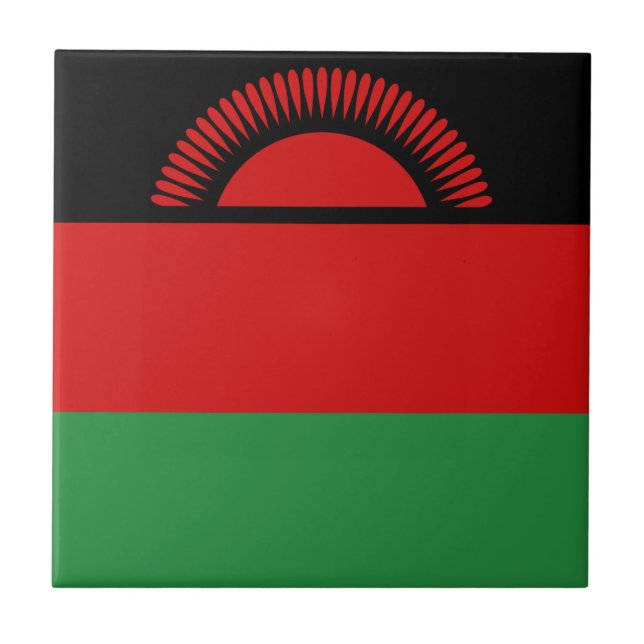 Malawi Flag Ceramic Tile (Front)