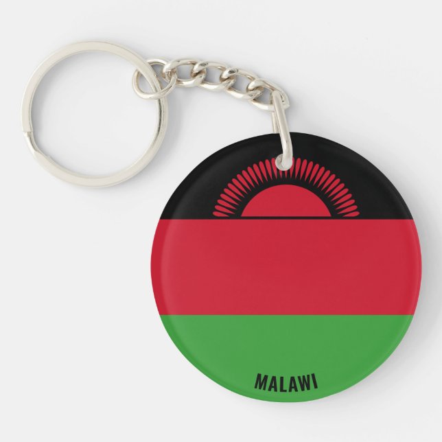 Malawi Flag Charming Patriotic Key Ring (Front)