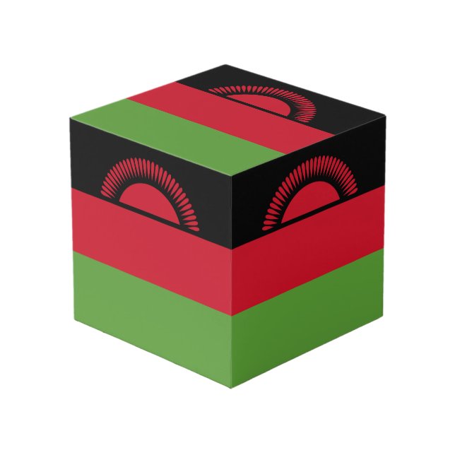 Malawi flag cube (Front Angled)