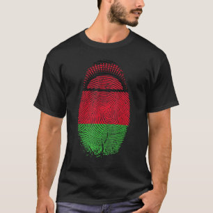 Malawi Flag Fingerprint It Is In My Dna For Malawi T-Shirt
