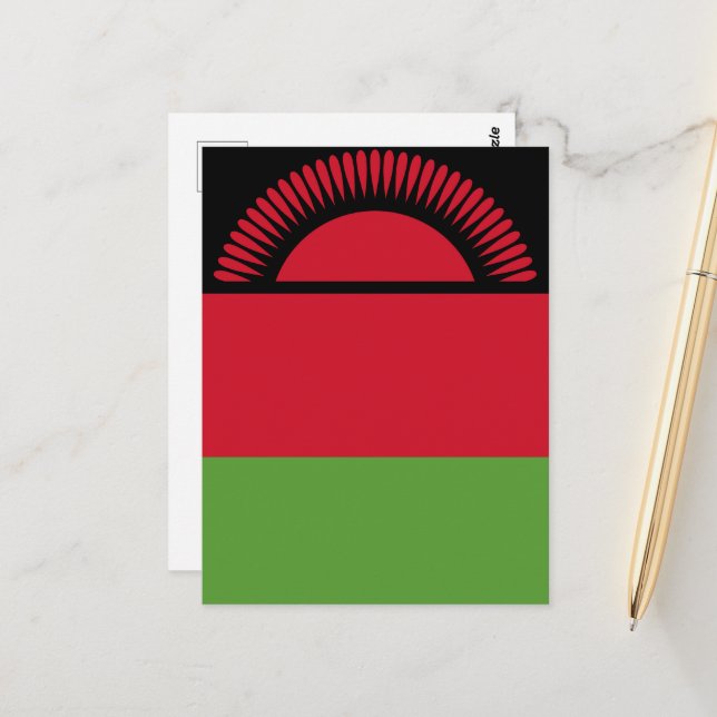 Malawi flag postcard (Front/Back In Situ)