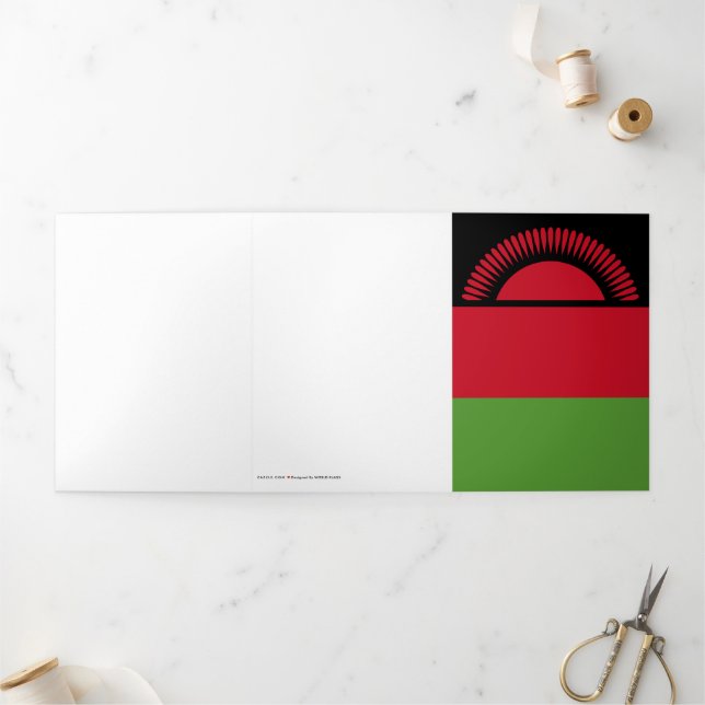 Malawi flag Tri-Fold card (Outside)