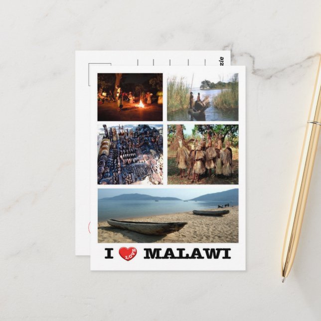 Malawi - I Love - Postcard (Front/Back In Situ)