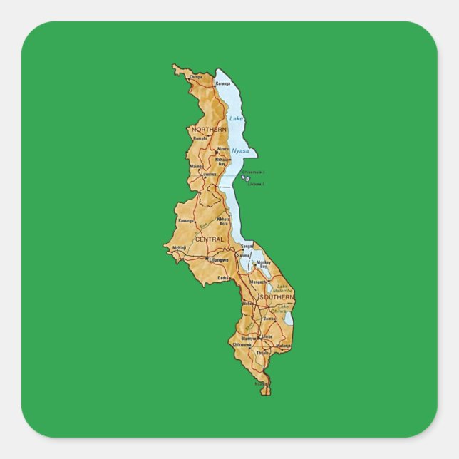 Malawi Map Sticker (Front)