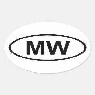 Malawi "MW" Oval Sticker