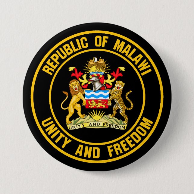 Malawi Round Emblem 7.5 Cm Round Badge (Front)