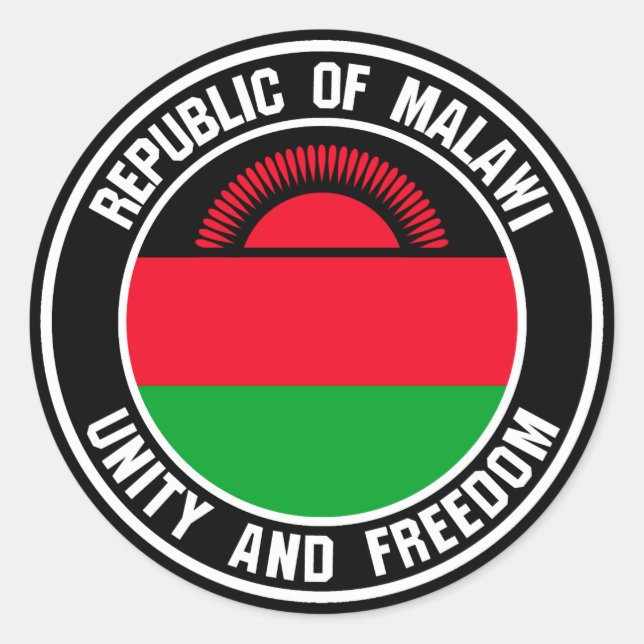 Malawi  Round Emblem Classic Round Sticker (Front)