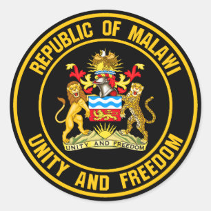 Malawi Round Emblem Classic Round Sticker