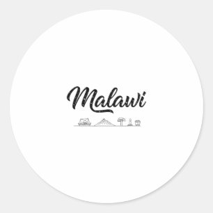 Malawi Skyline Travel Vacation Outfits Classic Round Sticker