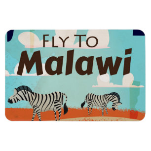 Malawi vintage travel poster magnet