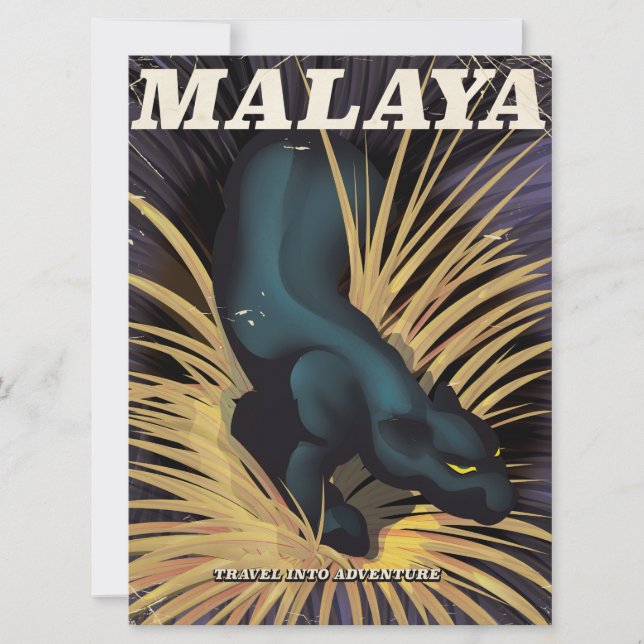 Malaya Vintage travel poster. (Front)