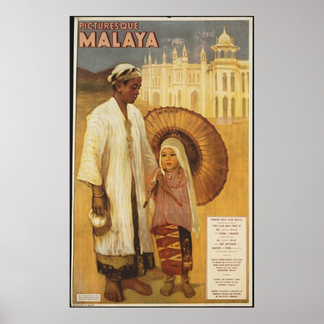 Malaya Vintage Travel Poster Ad Retro Prints (Front)