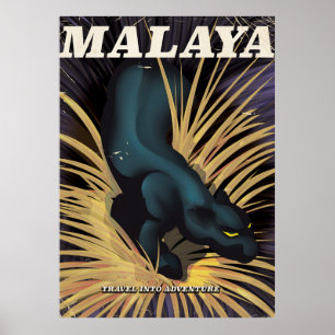 Malaya Vintage travel poster. Poster