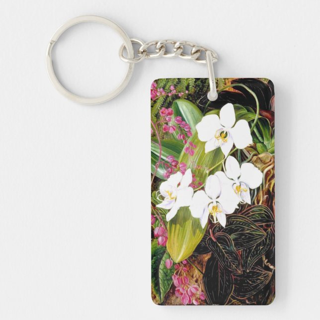 Malayan Moth Orchid and an American Climber Key Ring (Front)