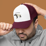 Malayan or Asian Piebald Tapir Personalised Trucker Hat<br><div class="desc">Add your own name,  a team name or a custom slogan to this baseball cap. The hat features my realistic style illustration of a Malayan or Asian tapir in charcoal grey and cream. Your message appears above the animal graphic in coordinating dark grey lettering.</div>