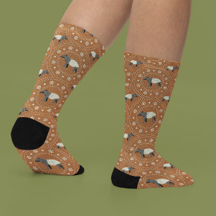 Malayan Tapir Cinnamon Orange Patterned Socks