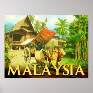 Malaysia - Bullock Cart Poster
