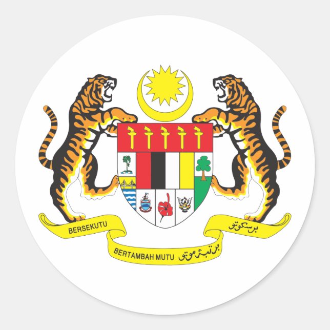 Malaysia COA Classic Round Sticker (Front)
