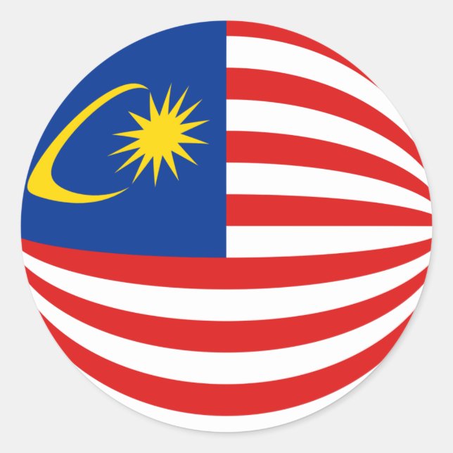 Malaysia Fisheye Flag Sticker (Front)