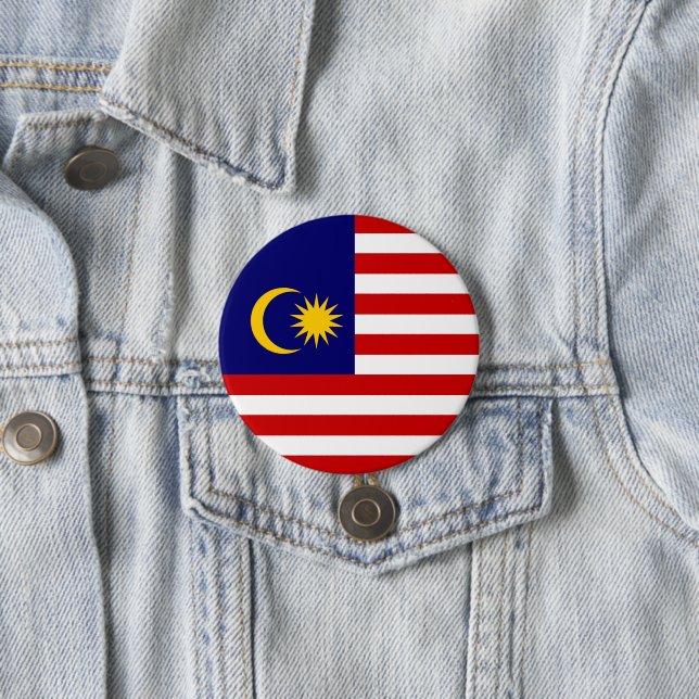 Malaysia flag 7.5 cm round badge (In Situ)