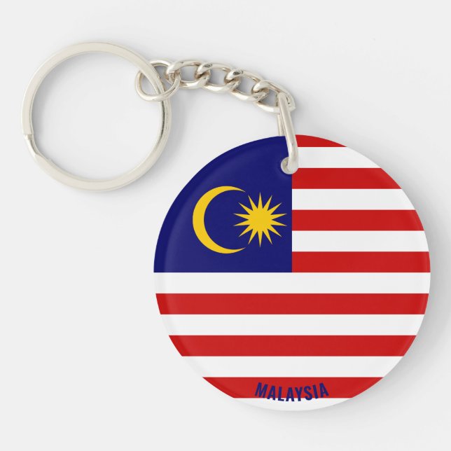 Malaysia Flag Charming Patriotic Key Ring (Front)