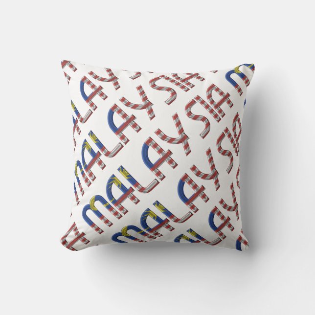 Malaysia Flag Colours Typography Southeast Asia Outdoor Cushion (Front)