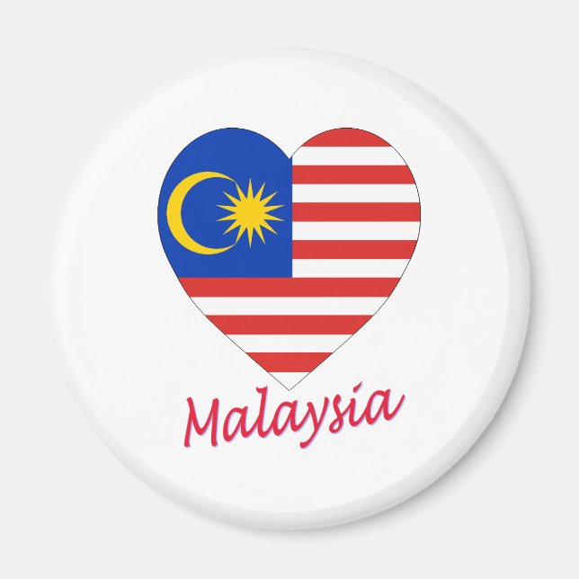 Malaysia Flag Heart Magnet (Front)