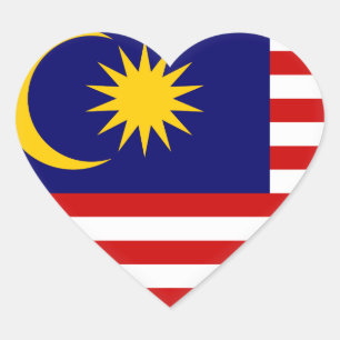 Malaysia Flag Heart Sticker