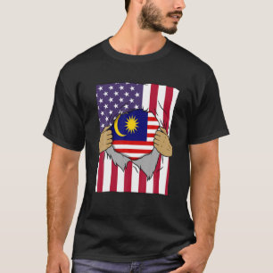 Malaysia Flag Inside Me Home Pride Malaysian Ameri T-Shirt