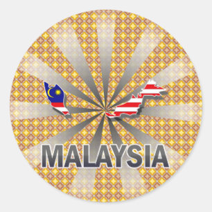 Malaysia Flag Map 2.0 Classic Round Sticker