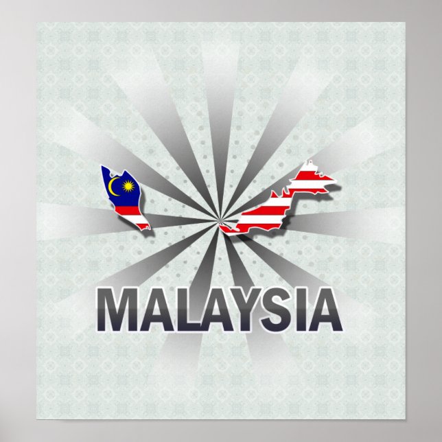 Malaysia Flag Map 2.0 Poster (Front)