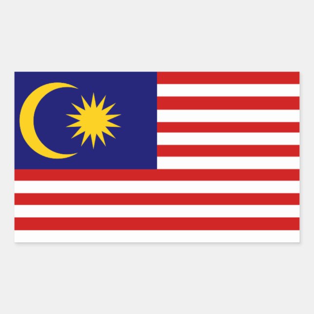 Malaysia: Flag of Malaysia Rectangular Sticker (Front)
