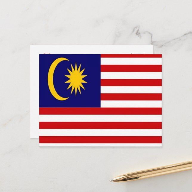 Malaysia - Flag - Postcard (Front/Back In Situ)